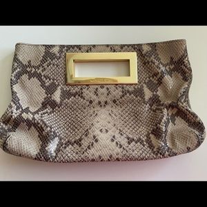 Michael Kors Snakeskin Clutch, EUC